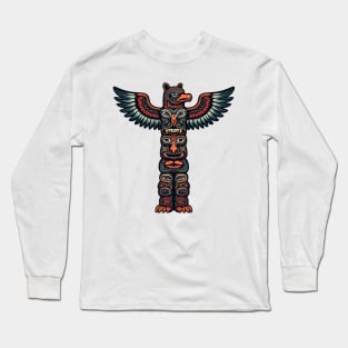 Totem Pole Spirit – Indigenous Art Canada Long Sleeve T-Shirt